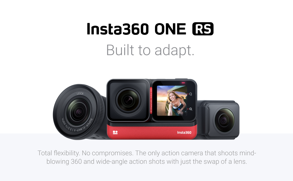 Insta 360 ONE RS Sport Action Camera 4K 5.7K 48MP Waterproof 1-Inch Lens Panoramic Camera