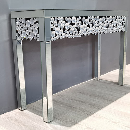 Clear Mirror Crystal Console Table