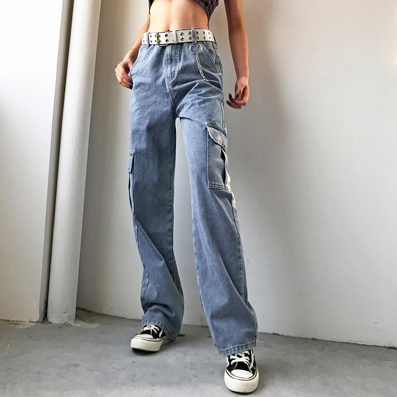 Best Quality High-Waisted Loose-Fitting Casual Cargo Pants Women's Trouser