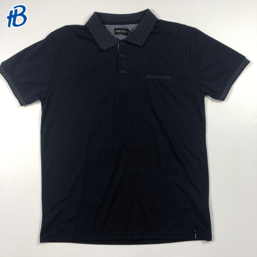 pure black male short sleeve polo shirt