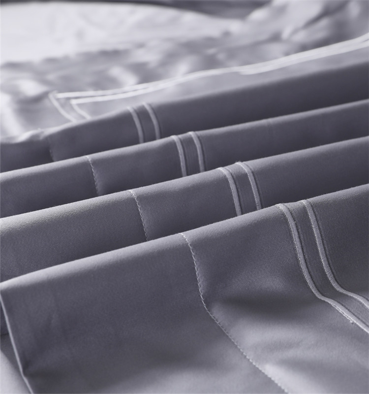 Cotton Senior Ash Hotel Bed linen 3D Embroidered Bed Sheet Duvet Cover Set