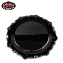 Plastic Plates Black & Silver Trim