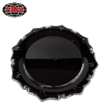 Plastic Plates Black & Silver Trim
