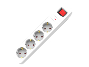 4-Outlet power strip with overload protection