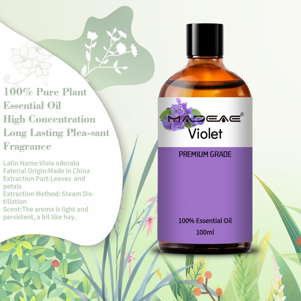 Óleo essencial violeta orgânico 100% puro para anti -inflamação, corpo, pele