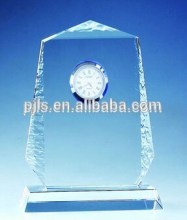 crystal award with clock souvenir gift & home deco & office deco