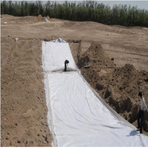 ถุงทราย 200 กรัม-800 กรัมไฟเบอร์ที่ไม่ทอ geotextile