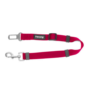 Car Seatbelt Dog Leash Red