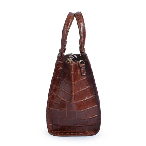 Crocodile Leather Pattern Burgundy Top Handle Handbag Gift