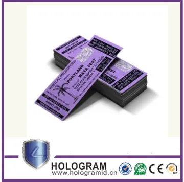 Factory Custom Printing Paper Ticket With Security Hologram