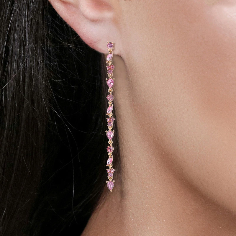 Long Hanging Colorful Crystal Earrings for Elegant Girls