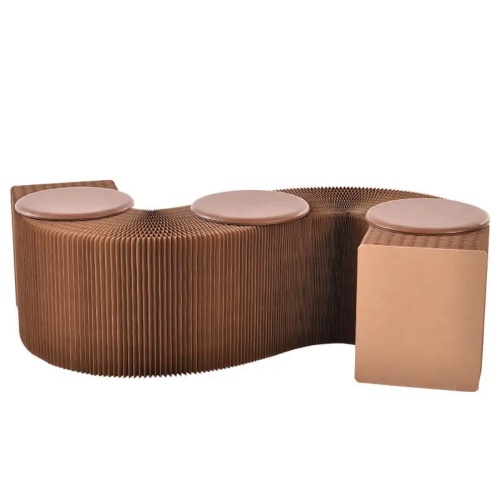 Space-Saving Foldable Paper Bench