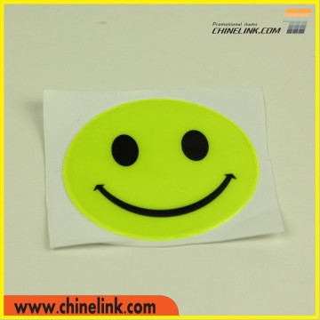 Promotional gift smile face PVC reflective sticker