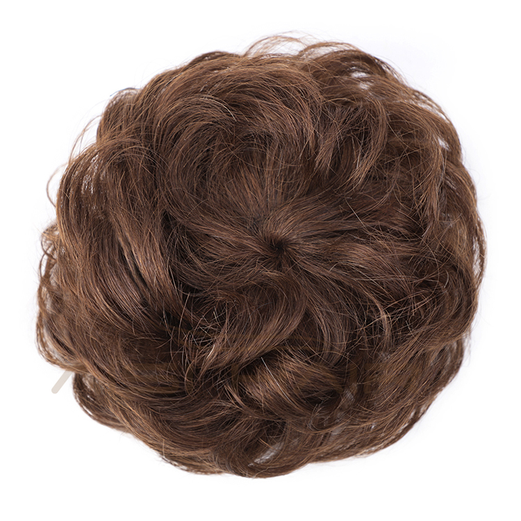 Aisi Hair Brazilian Human Hair Brown Curly Chignon Bun Elastic Rope Rubber Band Hairpiece Clip In Extension For Women