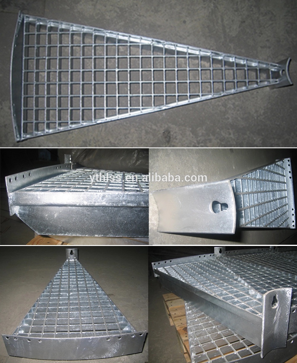 Professional Manufacturer Galvanized Spiral Stair Tread / Fan-shape Stair Tread