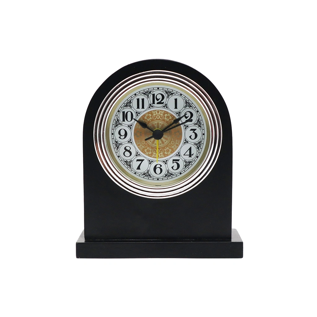 Classical Design Table Clock with Solid Wood