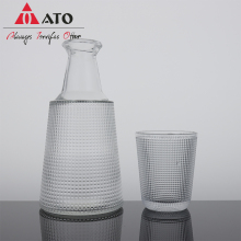 Embossed Design Glass pitcher with tumbler glass cup