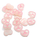 Όμορφη Λευκή Ροζ Επιστολή Καρδιά Σχήμα Ρητίνη Flatback Cabochon Beads Χειροτεχνία Παιδικά Λεύκωμα Κάνοντας Στολίδι Slime DIY Art