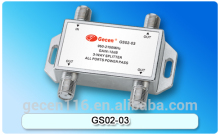 GECEN SAT Splitter power pass 1 in 3 out 1*2 splitter 3way splitter 5-2150 MHz