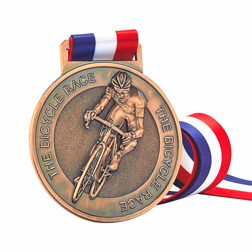 Medalha de bicicleta de bronze feita à mão de alta qualidade