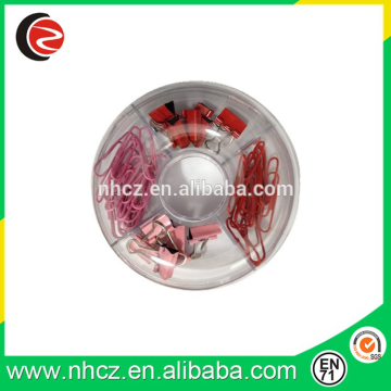 Red Pin/Paper Clips/Rubber/Binder Clip Office Set