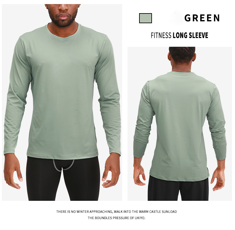 slim fit long sleeve shirt for men gym