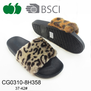 Lady Fashion Outdoor Flat Leopard Print Slipper