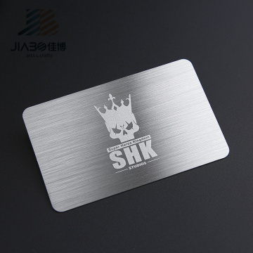 Индивидуальная металлическая визитная карточка из нержавеющей стали с лазерной кредитной картой