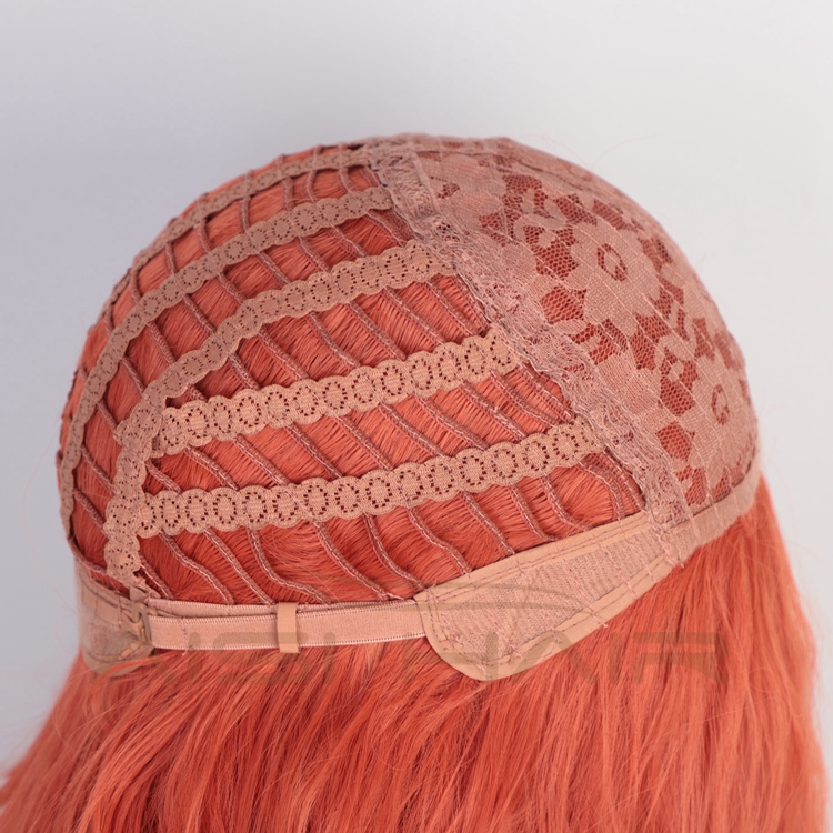 Aisi Hair Heat Resistant Synthetic Wigs For Black Women Side Part Body Wave Wig Short Wavy Orange Red Fiber Machine Made Wigs