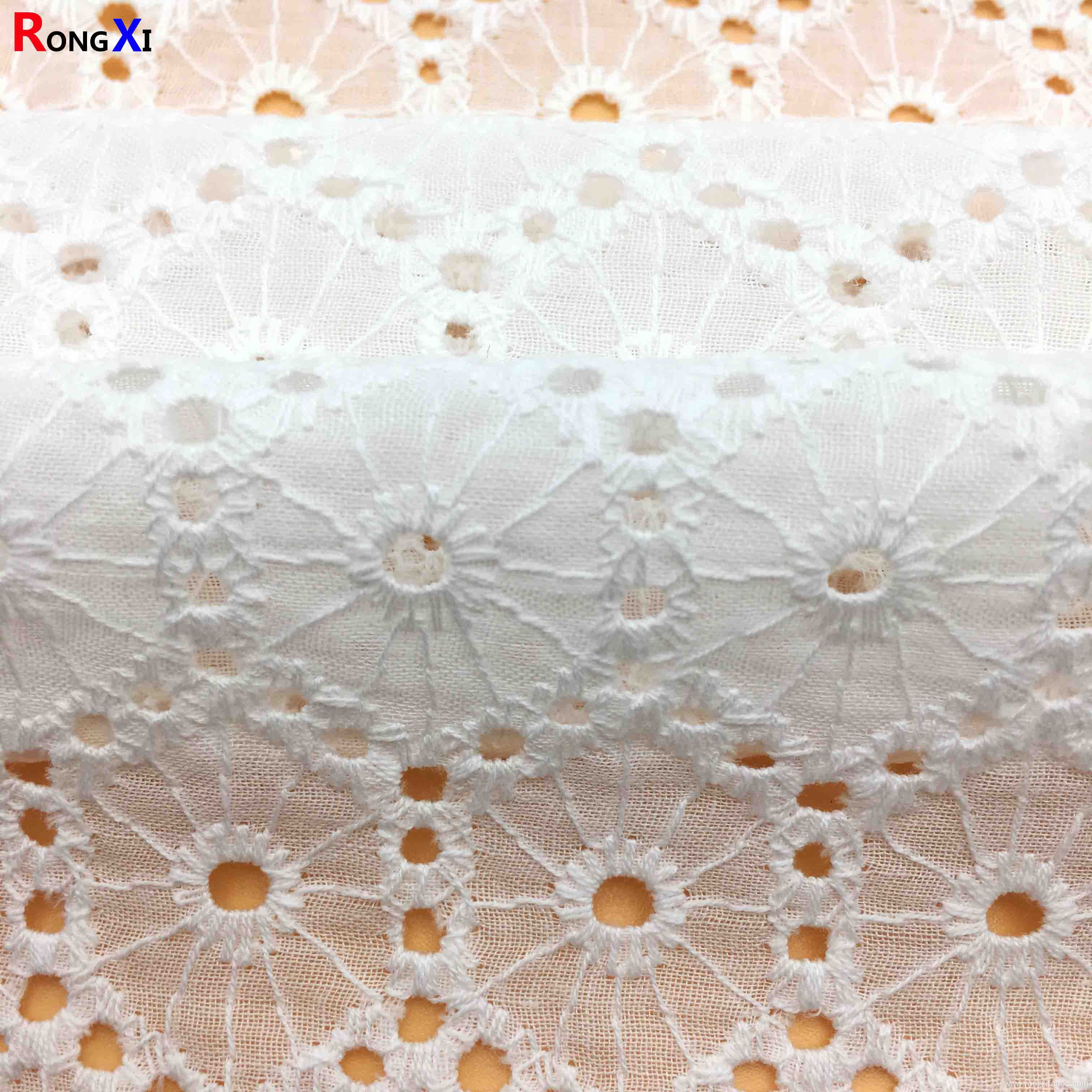 Jacquard Fabric Clothing Fabric textile 100% Eyelet Cotton