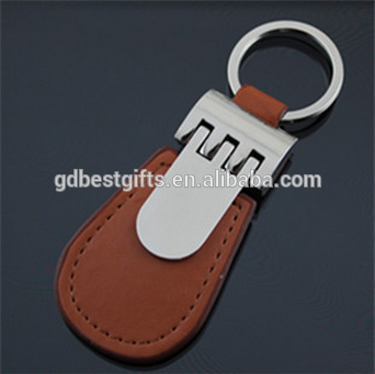 Customized leather metal car logo key chain