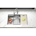 Handmade Anti-rust Stainless Steel Low Divided Kitchen Sink