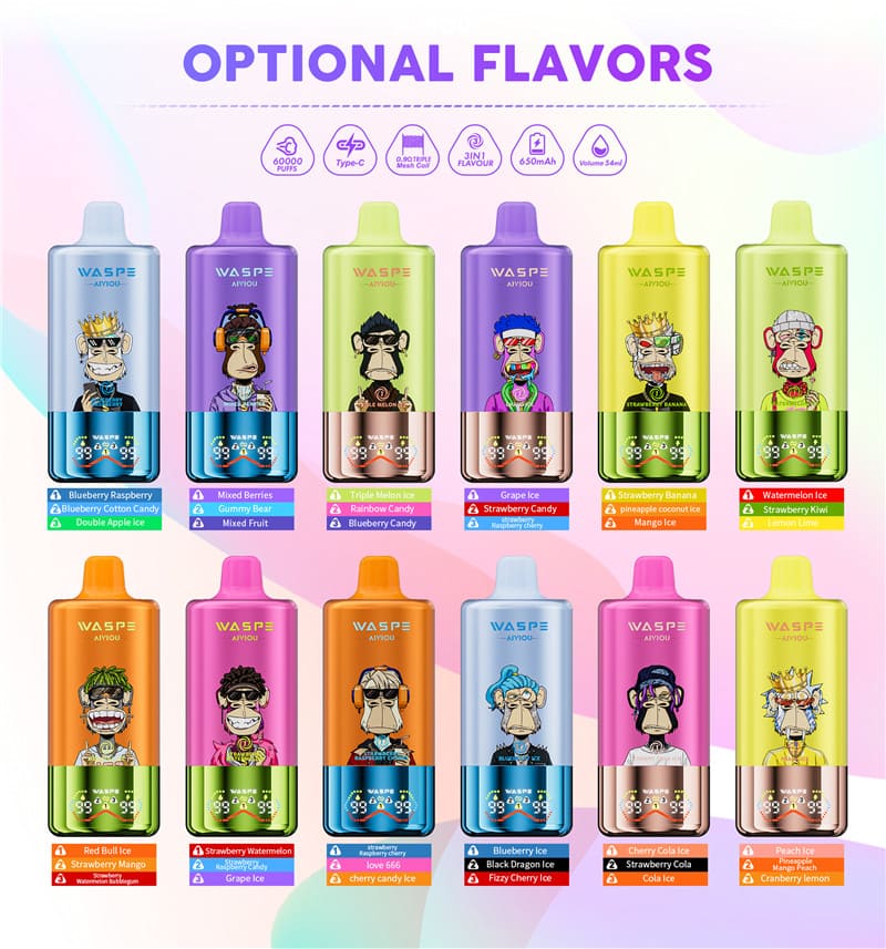 WASPE 60k Puffs 3 in 1 Flavors Vape Wholesale Price WASPE 60k Puffs 3 in 1 Flavors Vape Wholesale Price