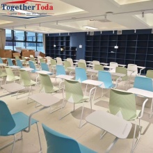 Ergonomic Stackable PP Plastic Cantilever Chair with Metal Legs for Office & Conference Use