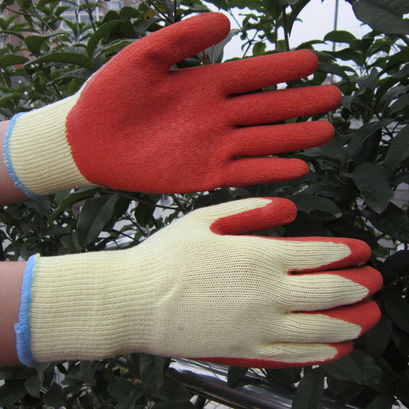 Polyester Latex Coated Polyester Gloves Safety Hand Work Glove