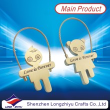 Metal Wire Lovers Promotional 3D Engraved Writing Couples Keyring (LZY800024)