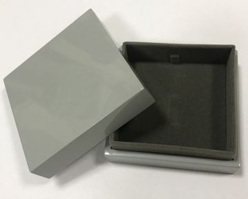 High Quality Glossy Gray Wooden Gift Ring Box