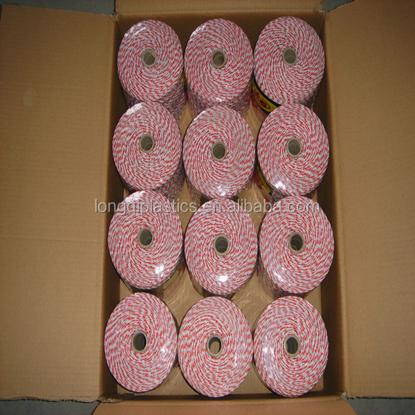 Red and white fio eletro plastico 500MT plastic electric wire for cattle sheep fencing