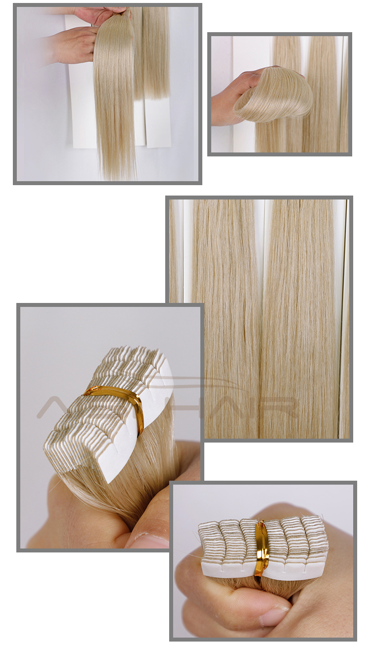 Aisi Hair 10A Brazilian Unprocessed Double Drawn Blonde Human Hair Bundles Tape In Human Hair Extension For Women