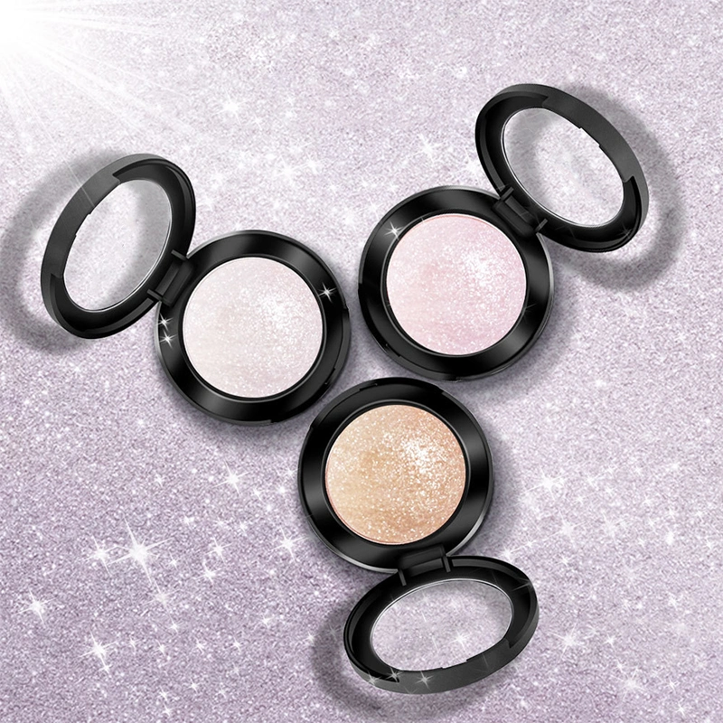 Private Label 3 Color Body Face Highlighter Makeup Super High Pigment Baked Highlighter