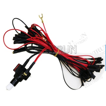 12V Arcade Push Button Wire Harness with Daisy Chain Ground Cables