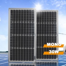 Mini techo de 30w con paneles solares en casa