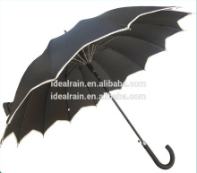 windproof black leaf shaped umbrella