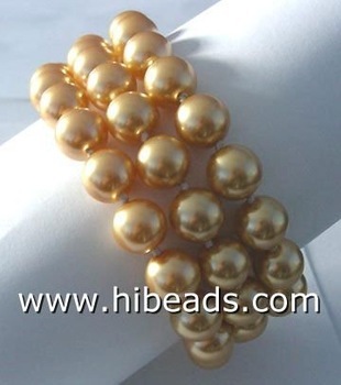 fixure golden shell beads SPB0027