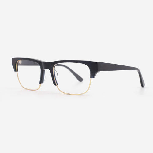 Rectangular Acetate And Metal Combined Men`s Optical Frames 23A3070