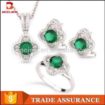 Indian bridal jewelry sets green crystal glass jewelry set real stone jewelry for girls