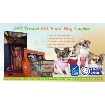 1,5 kg 2 kg 2,5 kg 5 kg Sacs d&#39;emballage alimentaire pour animaux de compagnie personnalisés