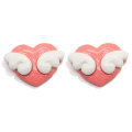 Wholesale  Resin Hearts With Angel Wings Cabochon Beads Kawaii Flat Back Beads For Earring Necklace Jewelry  DIY Accessories