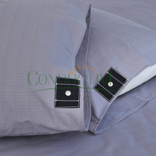 Funda de almohada gris King Earthing con cable a tierra de EE. UU.