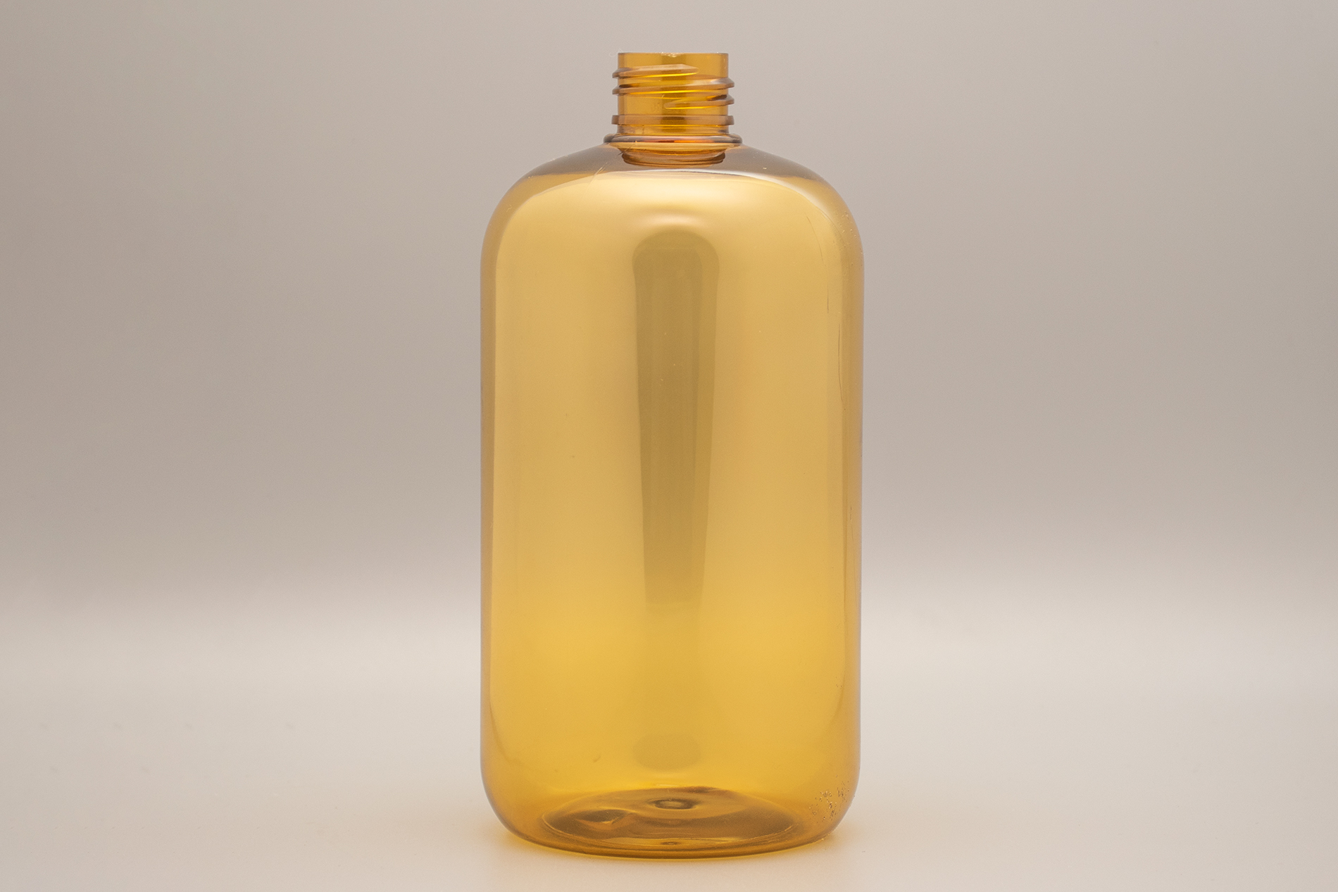 Garrafa PET redonda de Boston amarela clara de 500 ML com pescoço 24/410 500 ML Clear Yellow Boston Round PET Bottle With 24/410 Neck